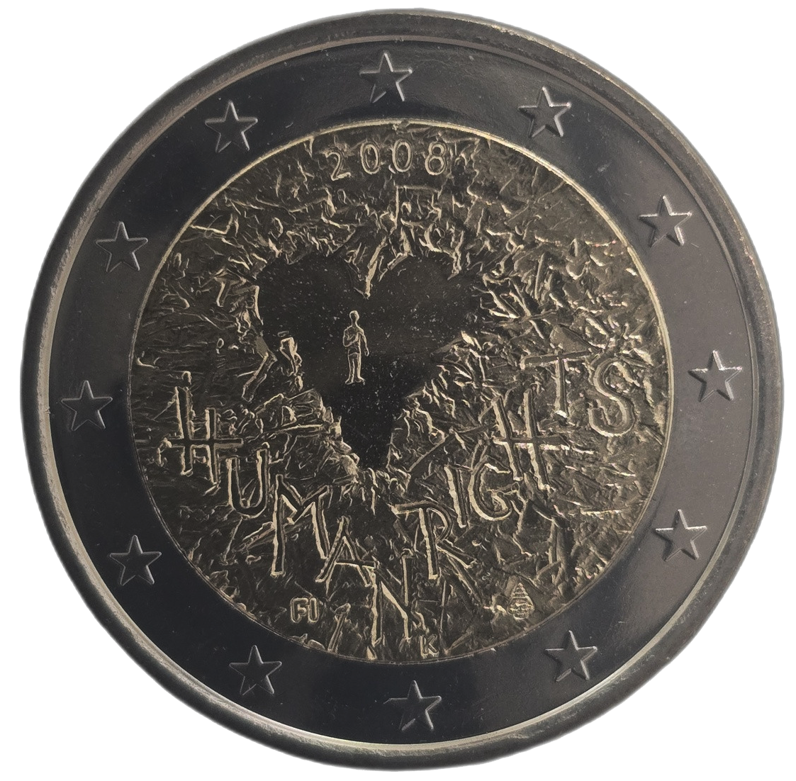 2 euros conmemorativa 60º aniversario de la Declaración Universal de los Derechos Humanos